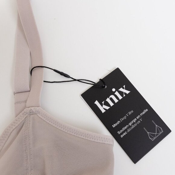 ✨ Knix Mesh Deep V Bra Oyster Nude S++ - Picture 6 of 13